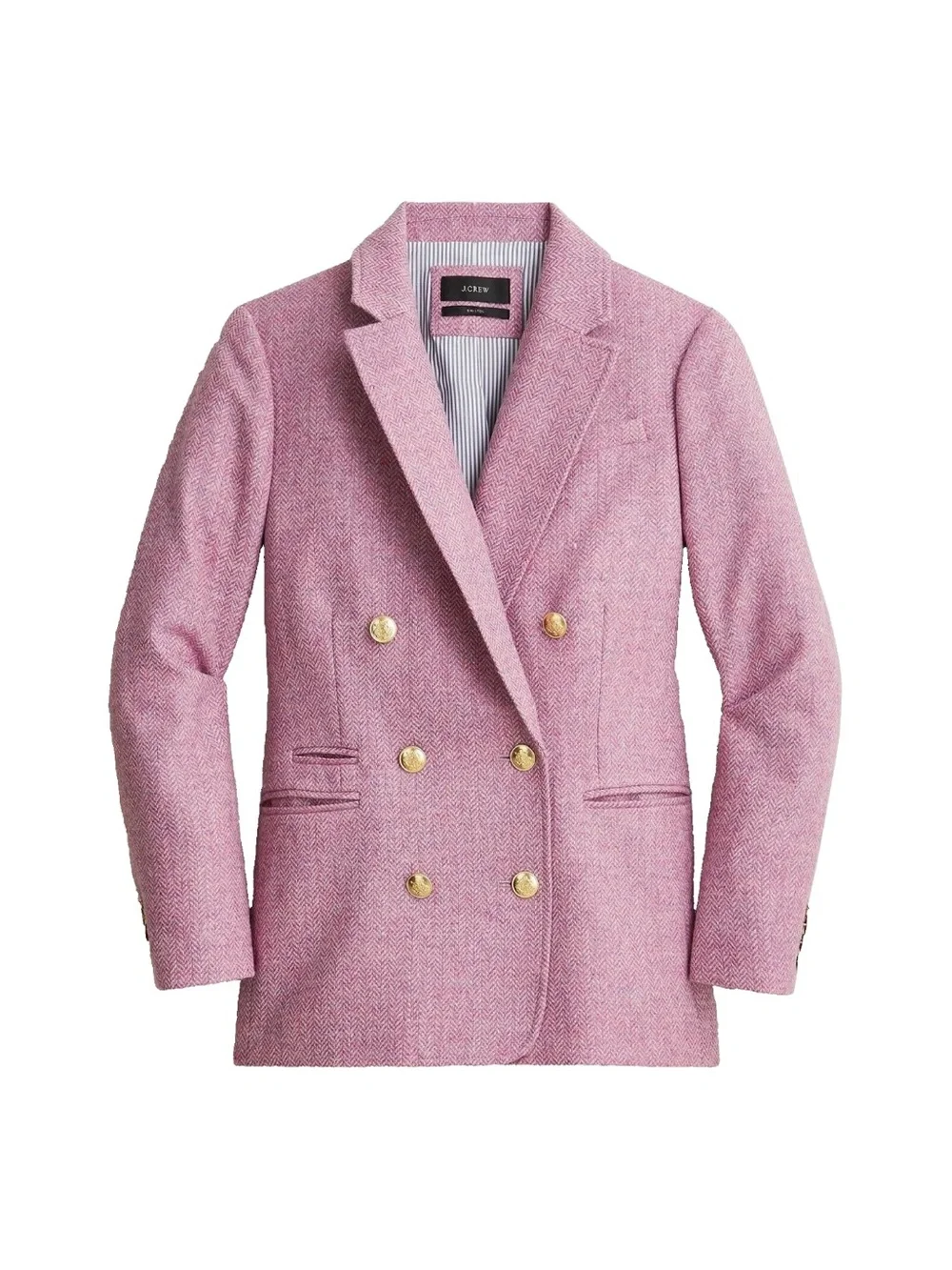 J.Crew Bristol Blazer in Lilac Herringbone Wool Double-breasted Jacket Blazer 16